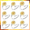 Fidget Rings for Women, Kucheed Sunflower Adjustable Size Spinner Ring,