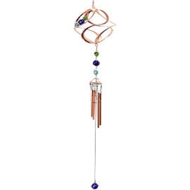 Ebros Gift Beaded Caterpillar On Cocoon Twisting Spiral Copper Metal Wind Chime with Colorful Marbles 31" Long Resonant Outdoor Patio Garden Decor Accessory Hanging Mobile