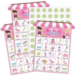 Liliful 35 Pcs Spa Party Bingo Game 24 Players Makeup Party Bingo Cards Beauty Themed Games for Women Sleepover Spa Day Birthday Favors Family Classroom Activities Supplies(Fashion)