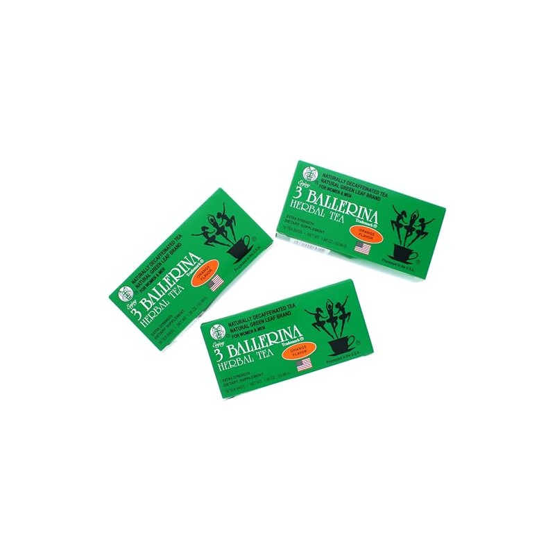 3 BALLERINA TEA DIETERS DRINK EXTRA STRENGH ORANGE FLAVOR (3