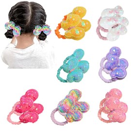 Butterfly Hair Ties For Girls,14Pcs Butterfly Ponytail Hair Ties for Girls,Sequin Glitter Scrunchies Hair Ties Ponytail Holders Cute Kids Hair Ties Elastic Sparkly Butterfly Clips Bows Baby Hair Bands