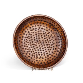 Phirkcraft 12" Wooden Fruit Bowl Platter, Handcrafted Mango Wood Large Decorative Fruit Bowl for Kitchen Counter, for Fruits, Salads, Deserts, Mixing & Serving Fruit Bowl