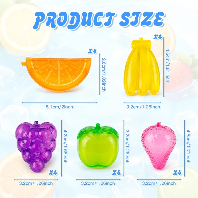 20 Pack Reusable Plastic Ice Cubes Refreezable Ice Cubes for