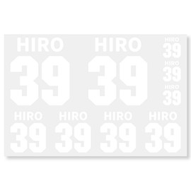 Kyoto Chisen Name Sticker, Original Design, Number Sticker, For Water Bottle, Cooler, Bicycle, Colorful (Pattern D, White)