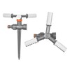 Circular Sprinkler Lawn Sprinkler 3-Arm Rotational Sprinkler White Line with Ground Spike