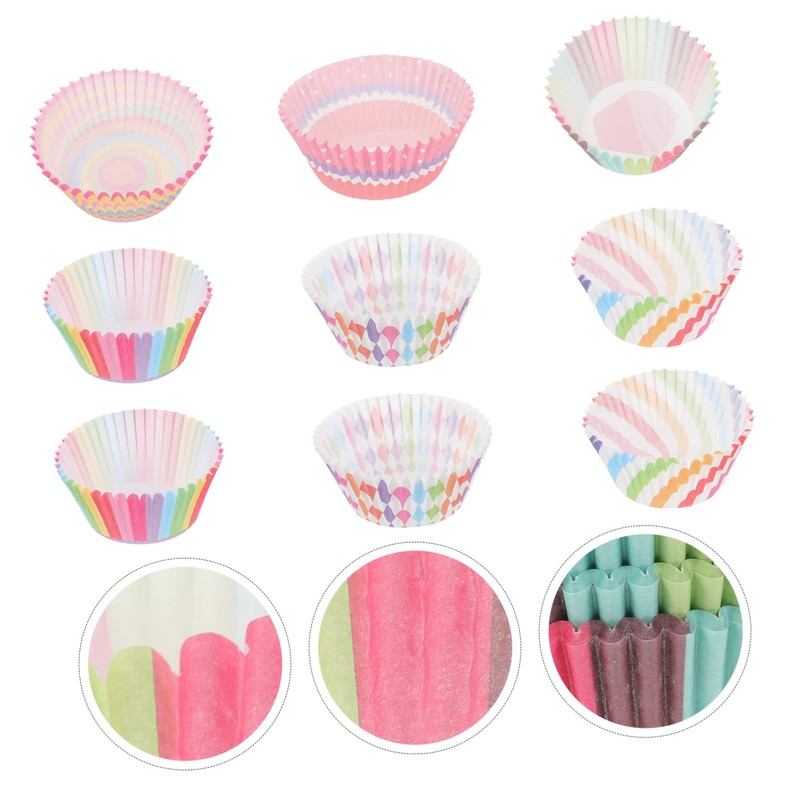 BUGUUYO 600pcs Paper Cupcake Wrappers Small Muffin Liners Greaseproof Baking