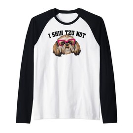 Funny I Shihtzu Not Gift For Men Women Cool Dog Eye Glasses Raglan Baseball Tee