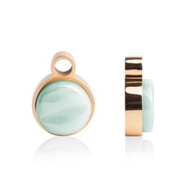 Roségold Anhänger für Ohrringe in mint • Creolen Charm zum Wechseln • Edelstahl & recyceltes Glas • nachhaltiger Halbedelstein-Look • MIX AND MATCH