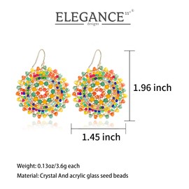 Multicolored Colorful Summer Beaded Earrings For Women Crystals Glass Bead Dangle Drop Bohemia Beach Statement Earrings