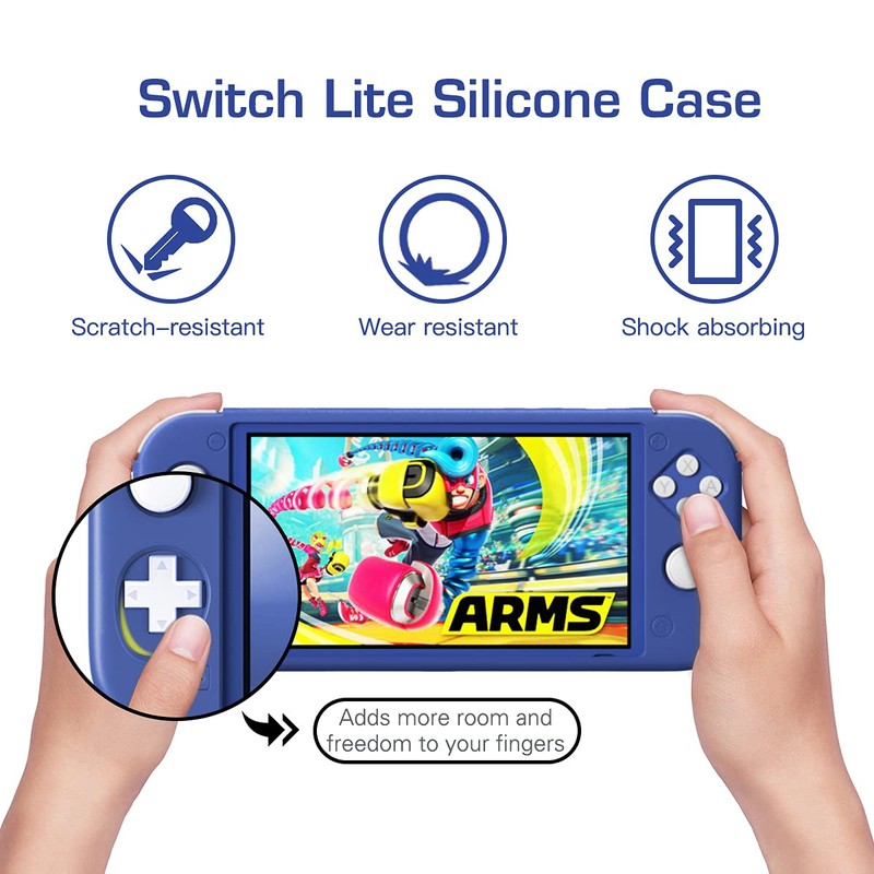 MoKo Protective Case for Switch Lite, Silicone Cover, Shock-Absorption Anti-Scratch