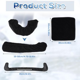 NQEUEPN Ice Skate Guards & Soakers & Towel Kit, Hard Skate Guards Protector and Soft Skate Blade Covers Hockey Skates Figure Skates Accessories for Men Women (Black)