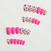 Short Press on Nails Almond Fake Nails Pink False Nails