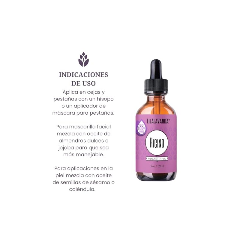 LilaLavanda - Aceite de Ricino 100% Puro Prensado en Frío