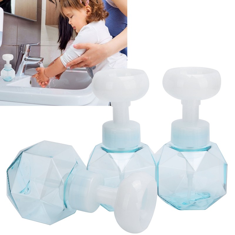 3Pcs PETG Flower Foam Bottle 300ml Mousse Pump Bottle Hand