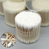 Cylindrical Wooden Cotton Swabs, Spiral Tip, 200 Count, One-Touch Dispenser Birch Wood 13ea