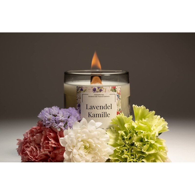 BOHORIA® Kerze im Glas Aromatherapie – Knisternder Holzdocht - Enthält