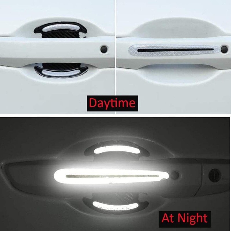 YOYCOOL 8Pcs 3D Carbon Fiber Auto Door Handle Scratch Protection