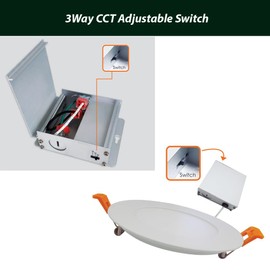 4 Inch Pot Light, Dimmable, 10W -750LM, 3Way CCT Adjustable 3K/4K/5K, LED Downlight with External Driver, Indoor & Outdoor, Wet Location, LED Recessed Ceiling Light (Black, One Pack)