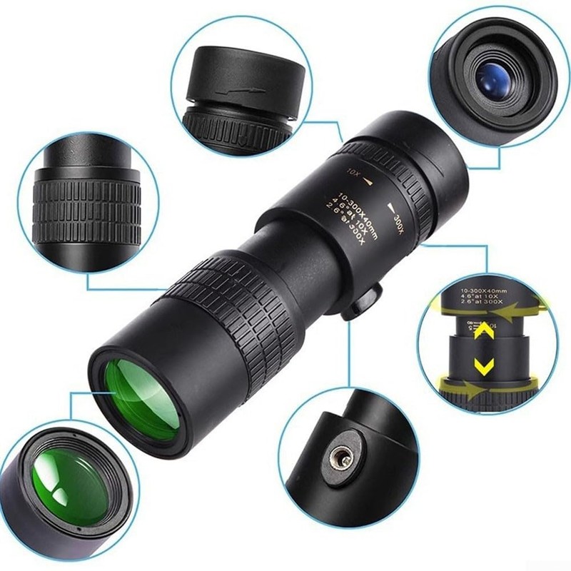 Monocular Telescope, 10-300X Zoom Powerful Handheld High Definition Monocular Outdoors