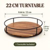 Acacia Wood Lazy Susan Turntable, 360° Rotating Kitchen Countertop Organizer