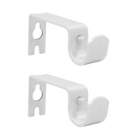Kowibcl Curtain Bracket, 2 Pcs Holders, Fixed Brackets for 1/2 or 5/8 inch Rods, White