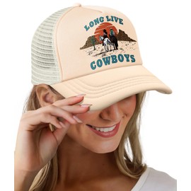 Flafens Women's Trucker Hat for – Cute Summer Casual Baseball Caps for Women and Girls Golf Ball Hats with Adjustable Snapback, for Outdoor Sports, Cowboy Sun