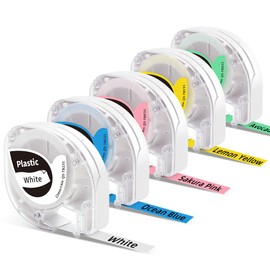 Goknu Label Maker Tape Compatible with Phomemo P12/P12PRO/LT12 for Indoor and Outdoor Usage, Black on Multicolour 0.47" x 13.1 ft (12mm x 4m), 5-Pack