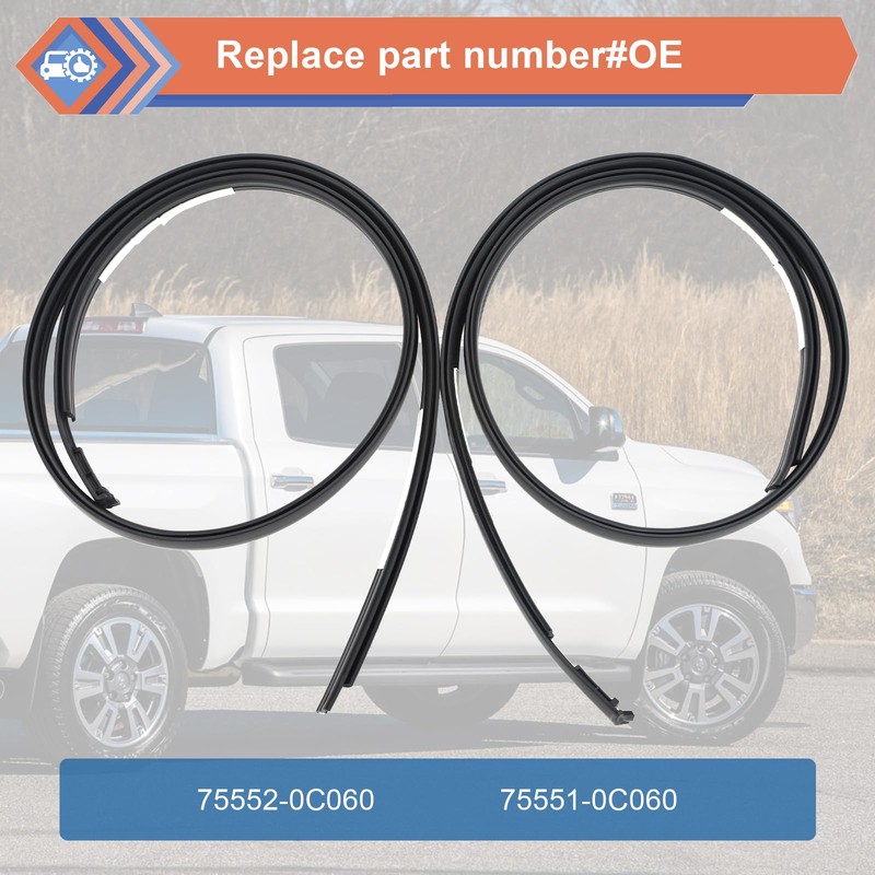 ZONFANT Pair Roof Molding Drip Weatherstrip Compatible with 2007-2021 Tundra