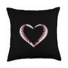 Baseball Heart Silhouette Throw Pillow