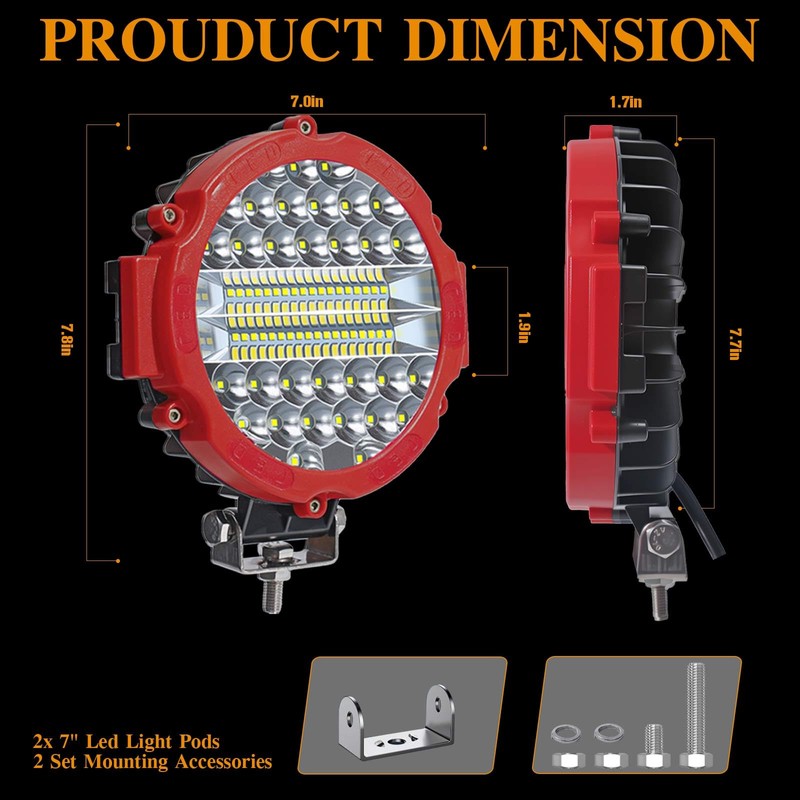 2 Pcs 201W Led Light, 7 Inch Led Light Bar