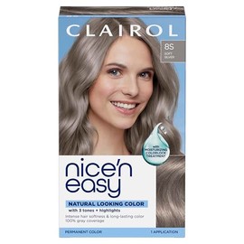Clairol Nice'n Easy Permanent Hair Dye, 8S Soft Silver Hair Color, Pack of 1