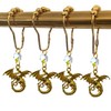 Dragon Shower Curtain Hooks for Bathroom, Rustproof Metal Gold Shower