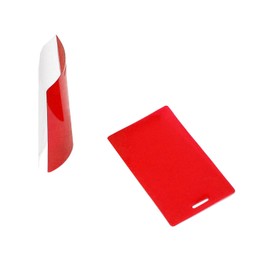 Oregon Lamination Hot Laminating Pouches Luggage Tag (Pack of 50) 10 mil 2-1/2 x 4-1/4 Red/Clear [with Slot]