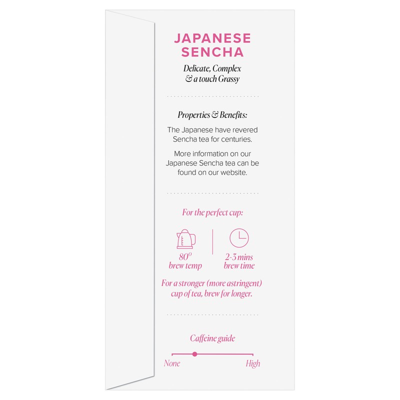 96° Japanese Sencha Green Tea - 20 Pyramid Tea Bags
