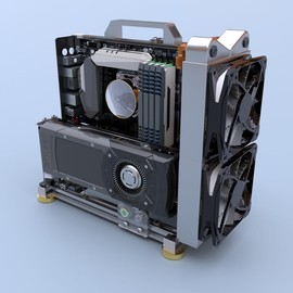 DIY Open Frame PC Chassis, Aluminum Computer Case, Supports MATX Motherboard, Excellent Cooling, Type-C Support