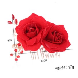 Abaodam 2 Pcs Flower Hair Comb Hair Clip Bridal Headpiece Chinese Style Hairpin for Wedding