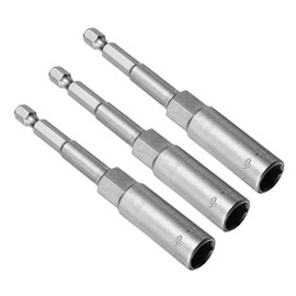 CoCud Quick-Change Nut Setter Driver Bit, 10mm Metric 100mm Length 1/4" Shank, CR-V No-Magnetic Straight Shank Setter Drill Bits - (Applications: for Auto Repair) - 3pieces