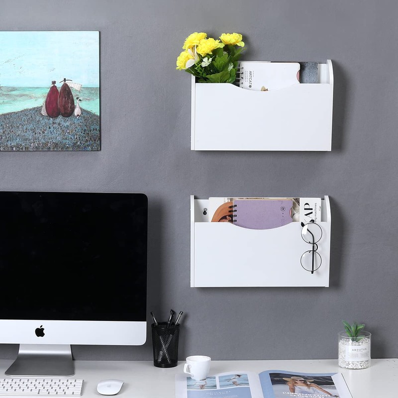 PAG Wall File Holder Wall Mounted Wood Hanging File Organizer