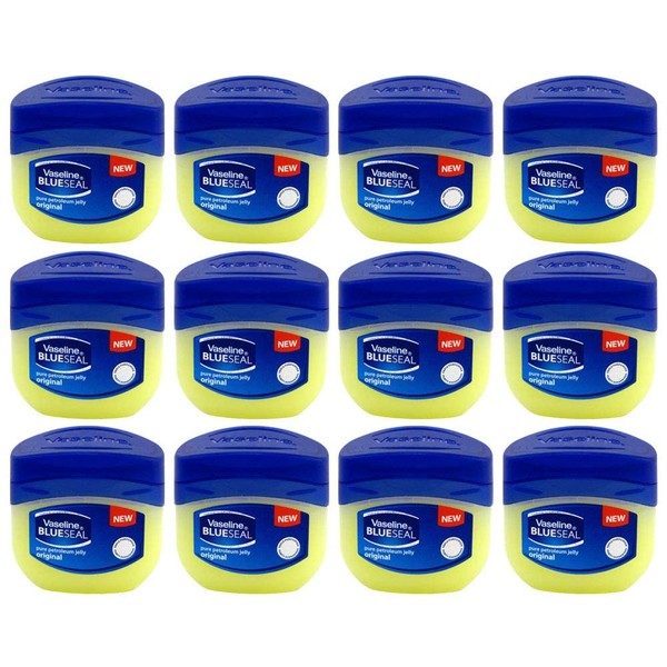 Vaseline Petroleum Jelly Travel Size Pure BlueSeal Original 1.7oz (50ml) (12 Pack)