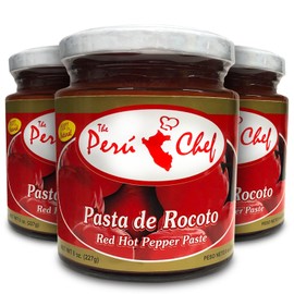 Peru chef Pasta de Rocoto Peruana 227 g | Rocoto Hot Pepper Paste 8oz | 3 Pack