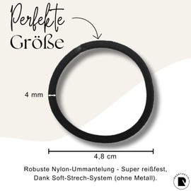 Reskthetic® - Hair Bobbles Pack of 24 (4 mm) Made of High-Quality (Very Tear-Resistant), Environmentally Friendly and Odourless, Metal Free for Girls, Women and Men (Brown)