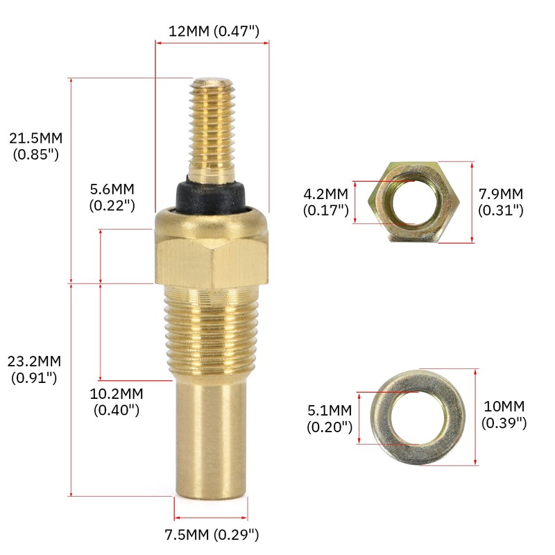 PQY Oil Water Temperature Temp 1/8 NPT Sensor Unit Sender