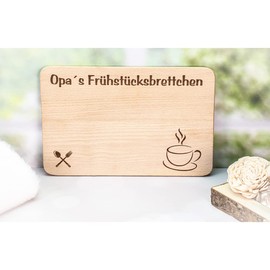 Wooden Breakfast Board with Engraving for Grandpa as a Gift – Gift Idea for Birthday or Christmas