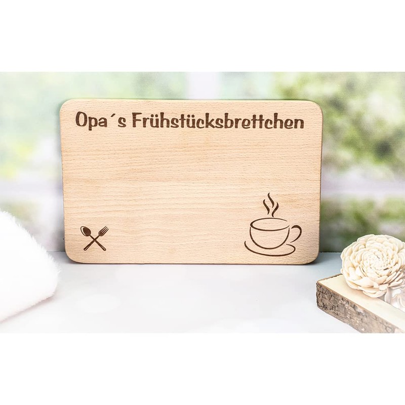 Wooden Breakfast Board with Engraving for Grandpa as a Gift