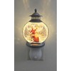 Gerson International Lighted Christmas Snow Globe Lantern Night Light, Santa
