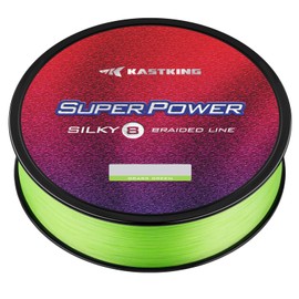 KastKing Superpower Silky8 Braided Fishing Line, Grass Green, 8 Strand, 15LB, 150Yds