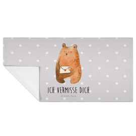 Mr. & Mrs. Panda 50 x 100 Bear Towel "Ich vermisse Dich" - Gift, Travel, Teddy Bear, Large, Bath Towel, Baby, Hand Towels, Girlfriend, Bathroom, Teddy, Love, Traveled