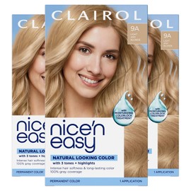 Clairol Nice'N Easy Crème 9A Light Ash Blonde (3 Kits)