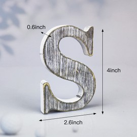 WOODOUNAI 4 Inch Wood Letters Unfinished Rustic Wood Letters for Wall Decor Decorative Standing Letters Slices Sign Board Decoration for Craft Home Party Projects (S)