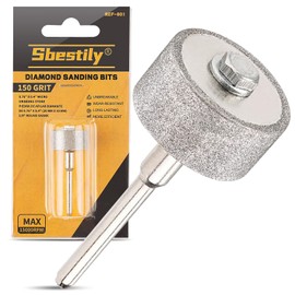 Sbestily Sanding Bits for Dremel Rotary Tool，Grinding Stone Diamond Sanding Drill Bits with 1/8" Shank - General Purpose - 150 Grit 1 Pack